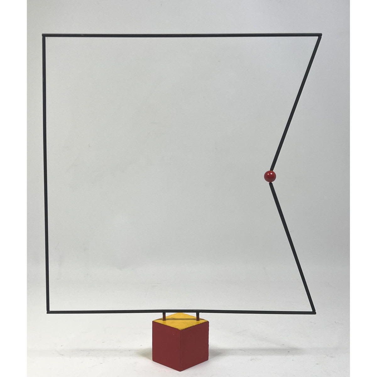 Appraisal: GEORGE D'AMATO Minimalist Constructivist Sculpture Enamel painted steel on wood