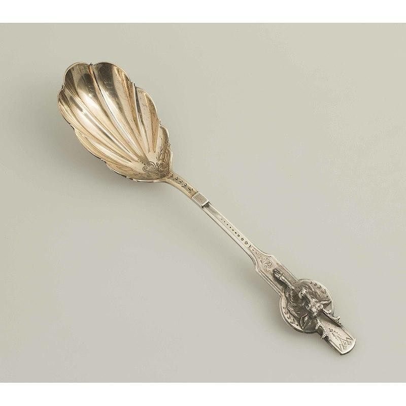 Appraisal: George Sharp - Sterling Berry Spoon Sterling berry spoon with