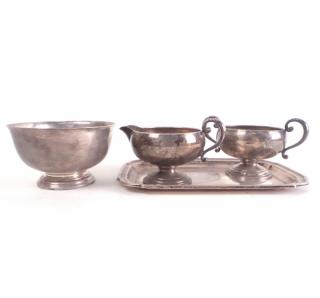 Appraisal: Four Sterling Articles Including Gorham Revere bowl reproduction ozt Creamer