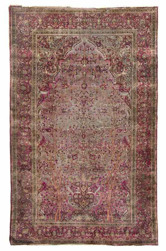 Appraisal: A Persian Silk and Wool Prayer Rug in the Tree