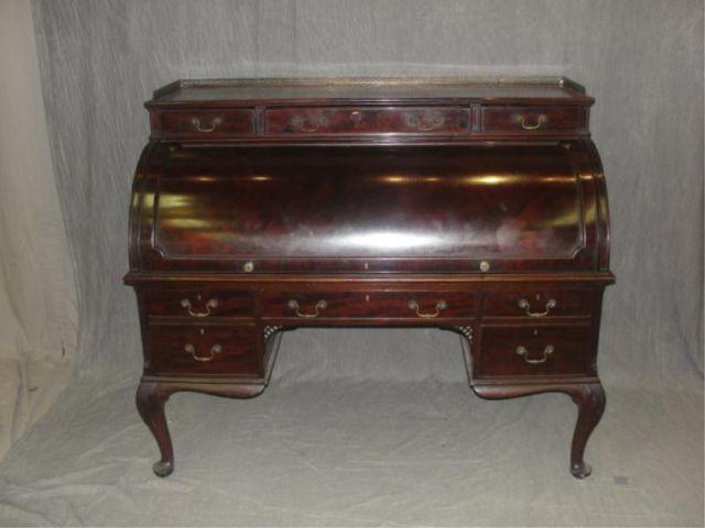 Appraisal: Wylie Lockheed Victorian Barrel Top Signed Desk Signed Wylie Lockheed