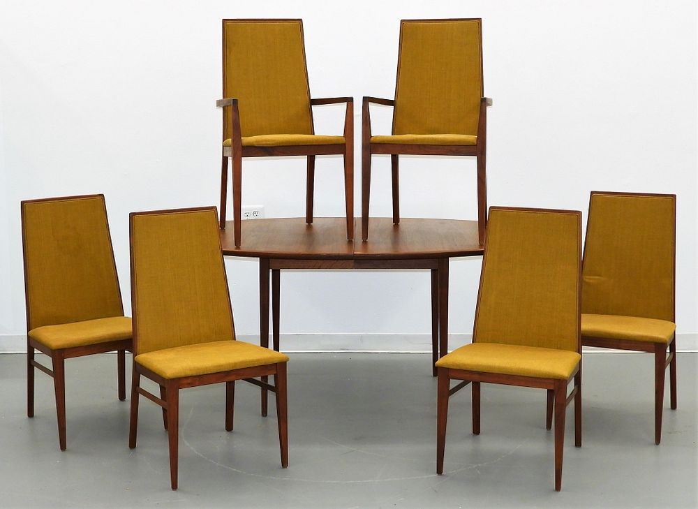 Appraisal: Dillingham MCM Modern Walnut Dining Room Set United States Circa