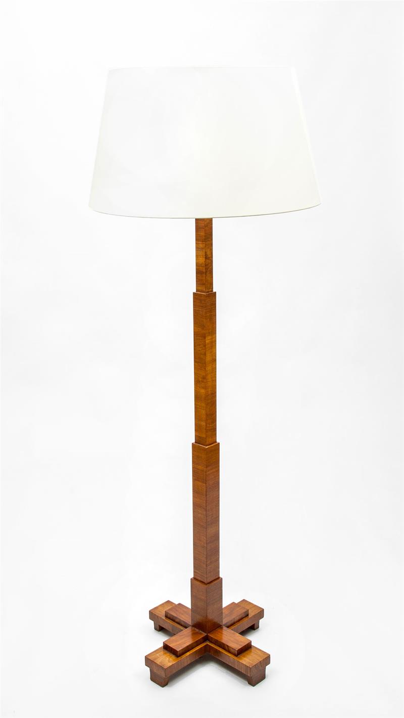 Appraisal: Floor Lamp Continental c Mahogany veneered x x in From