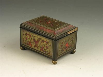 Appraisal: A late th century continental ebonised tortoiseshell and cut brass