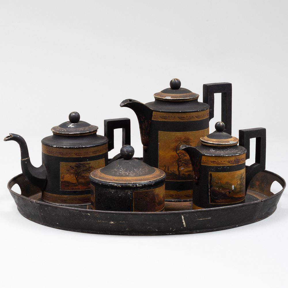 Appraisal: English Britannia Ware Tea and Coffee Service Comprising A teapot