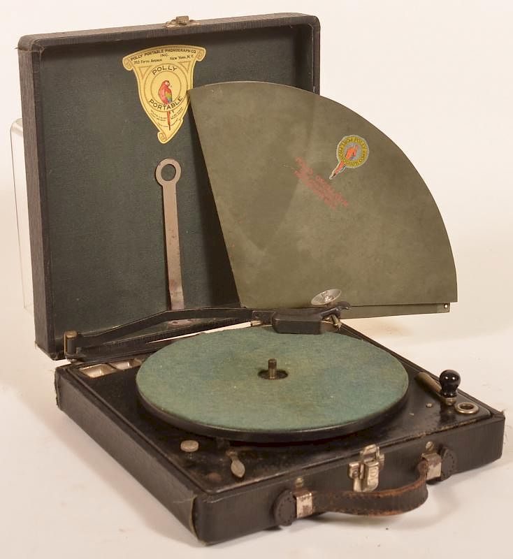 Appraisal: Prolly Portable Phonograph Prolly Portable Phonograph with turntable original Prolly