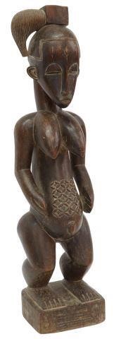 Appraisal: Large African carved figural wood statue Baule People Ivory Coast