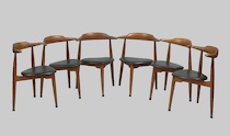 Appraisal: A Set Of Six Vintage Danish Modern Dining Chairs A