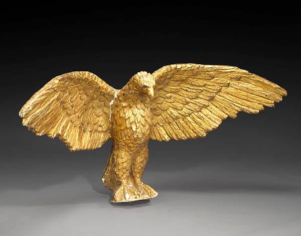 Appraisal: A pair of gilt plaster eagles second half th century