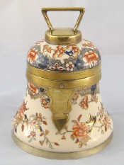 Appraisal: A ceramic Copeland bell shaped caddy with brass mounts the