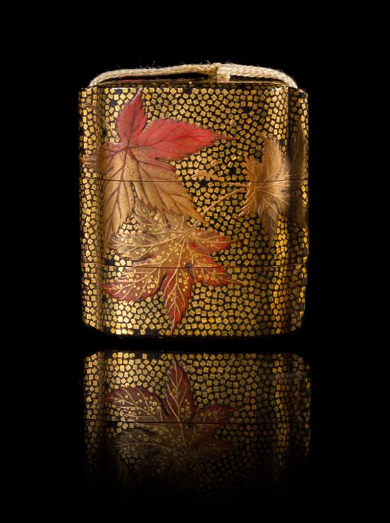 Appraisal: Sale Lot A Small Gilt Lacquer Two-Case Inro th century