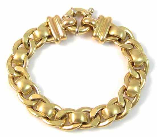 Appraisal: EIGHTEEN KARAT GOLD CHAIN BRACELET weighing grams and measuring -