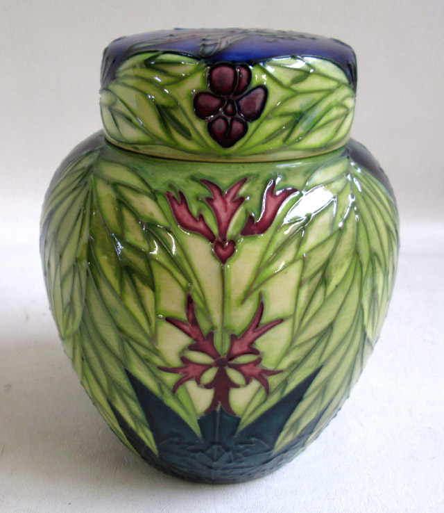 Appraisal: MOORCROFT POTTERY GINGER JAR hand painted under glaze in a