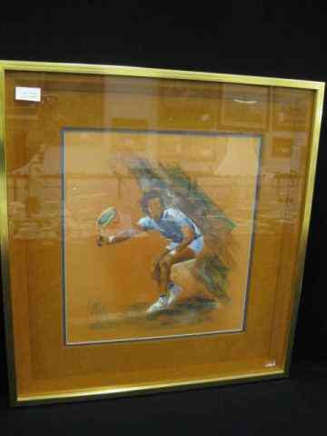 Appraisal: Mark King Pastel Tennis Player image area '' x -