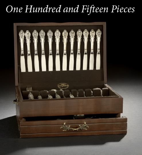 Appraisal: One Hundred Fifteen Pieces of Sir Christopher -Pattern Sterling Silver