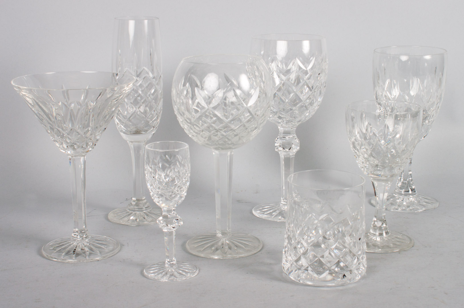 Appraisal: a pieces of assorted Waterford crystal stemware comprising water goblets