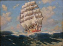 Appraisal: B F Bradshaw American - Ship In Full Sail Oil