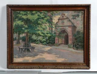 Appraisal: Scenic George Heil Painting Nice color Signed bottom lower right