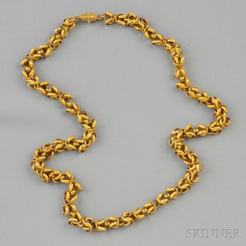 Appraisal: kt Gold Necklace composed of textured and polished fancy links