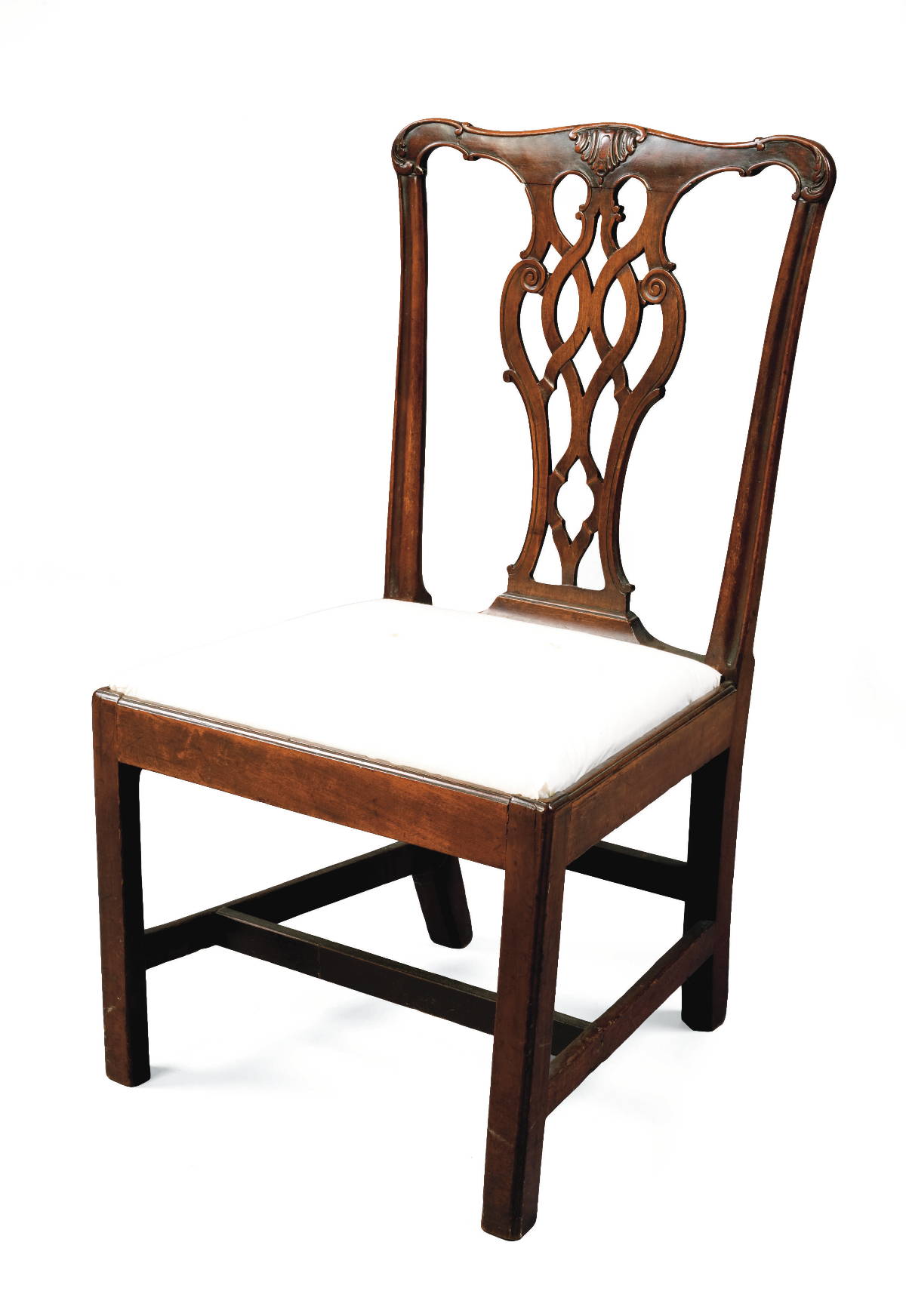 Appraisal: MARYLAND CHIPPENDALE CARVED MAHOGANY SIDE CHAIR The shaped and foliate-carved