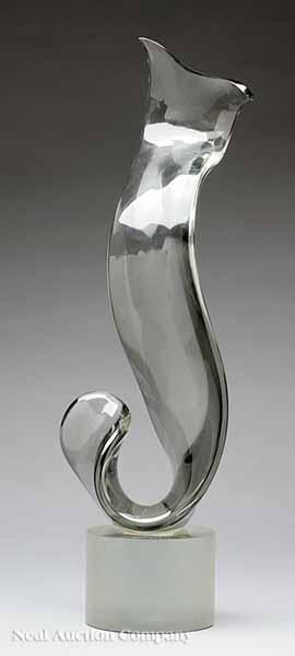 Appraisal: A Contemporary Free-Form Glass Sculpture th c unsigned on cast