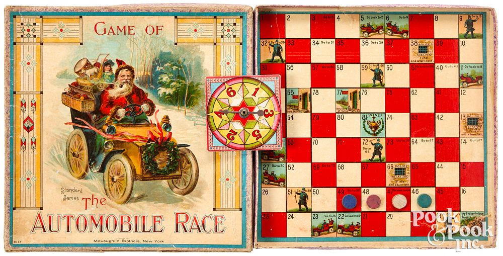 Appraisal: Mcloughlin Bros Game of the Automobile Race Mcloughlin Bros Game