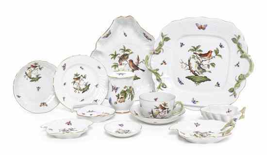 Appraisal: A Herend Porcelain Partial Tea Service in the Rothschild Bird