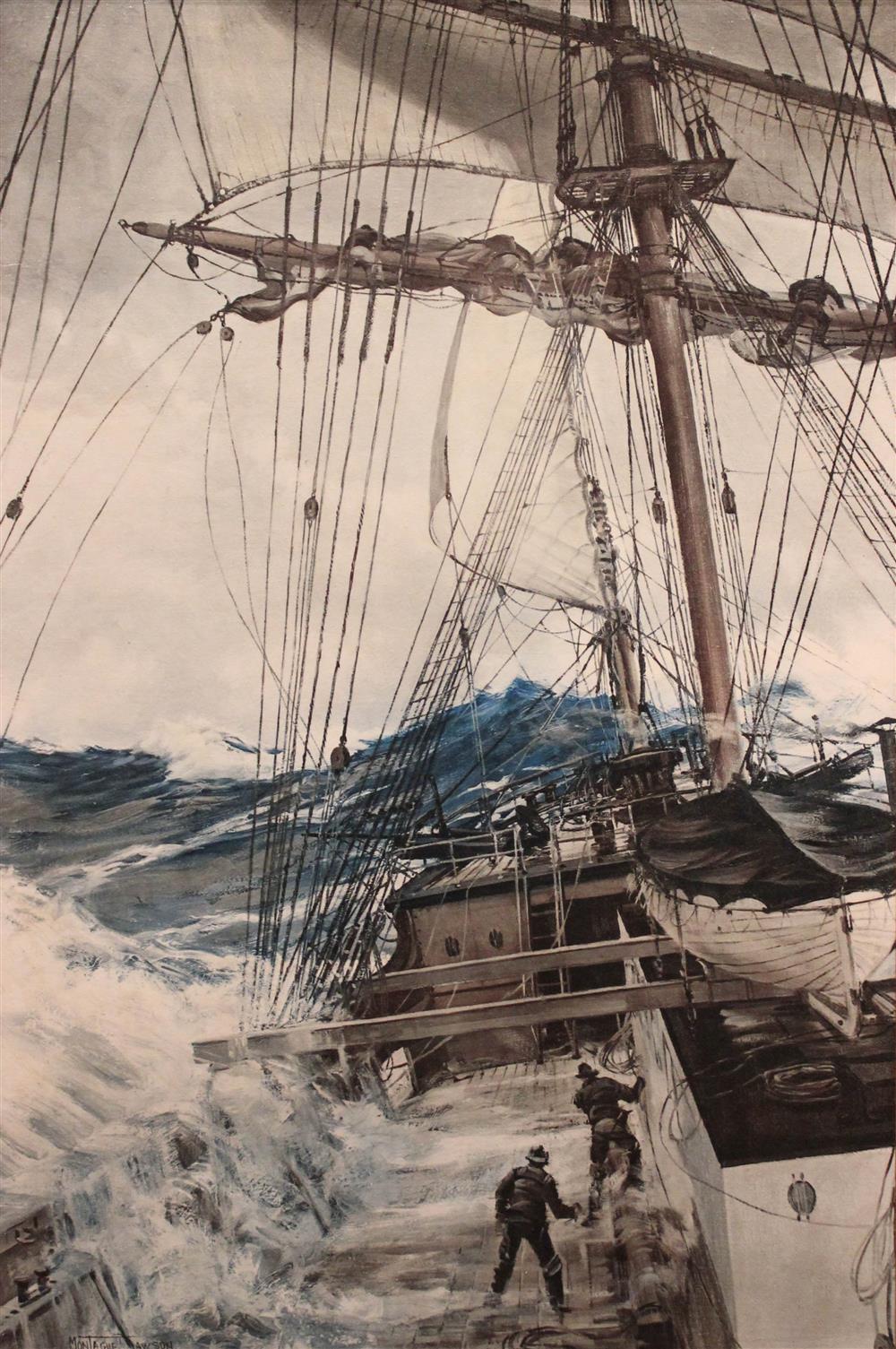 Appraisal: AFTER MONTAGUE DAWSON BRITISH - RISING WIND Giclee x in