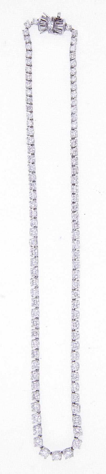 Appraisal: Diamond necklace platinum necklace set with round brilliant-cut diamonds approximately