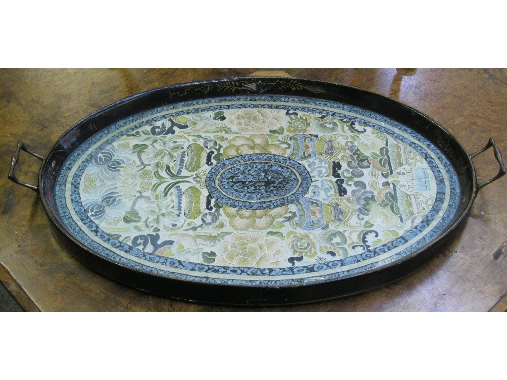 Appraisal: Oriental lacquered serving tray