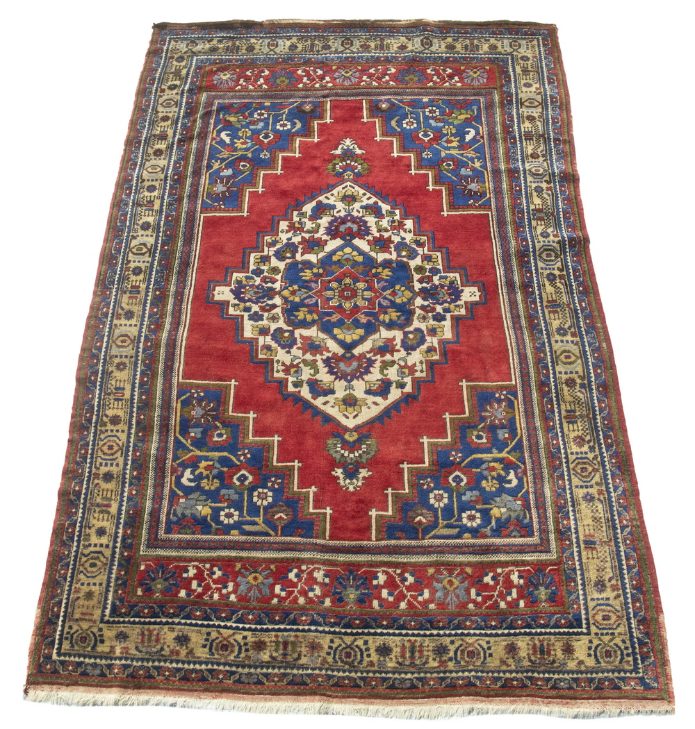 Appraisal: BERGAMA STYLE CARPET ' X ' Turkish manufacture a large