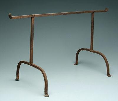 Appraisal: Hand wrought iron pot or tool rack penny feet probably