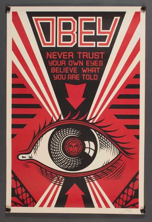 Appraisal: Shepard Fairey American b ''Flag'' offset lithograph in colors signed