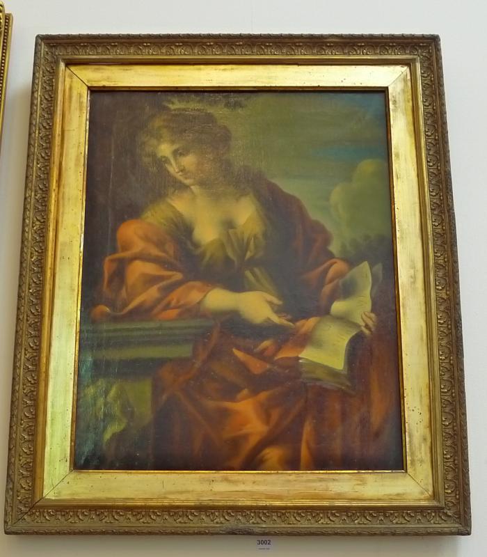 Appraisal: ARTIST UNKNOWN PORTRAIT OF A READING LADY OIL ON CANVAS