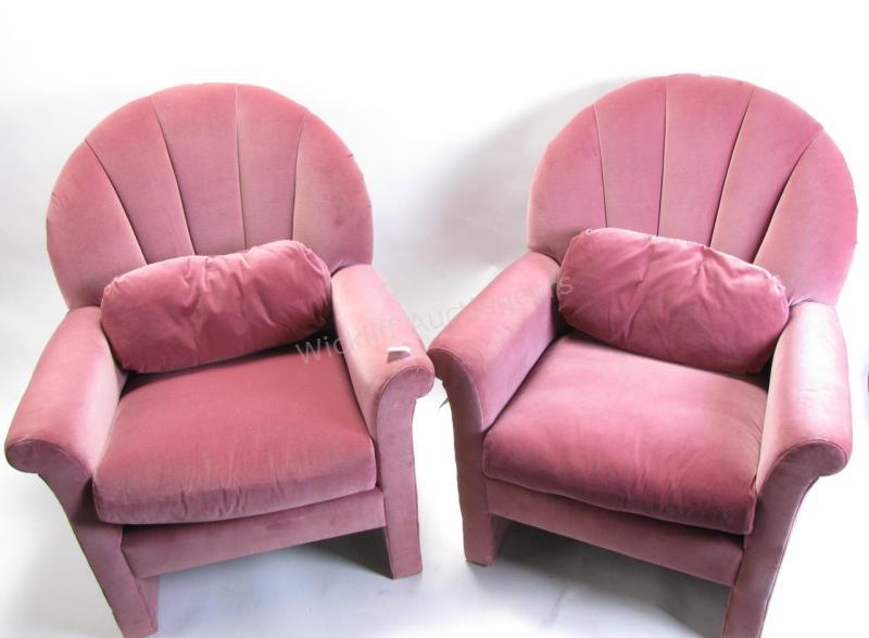 Appraisal: A pair of Irwin-Lambeth upholstered chairs decorator quality with mauve