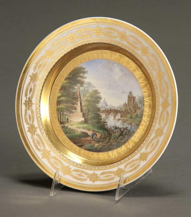 Appraisal: Berlin Porcelain Topographical Cabinet Plate Circa - The center polychrome