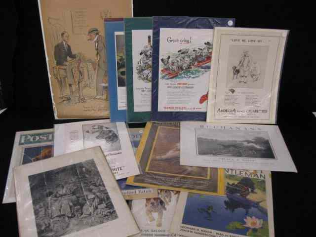 Appraisal: pc Paper Collectible Lot mostly canine related ads magazines prints