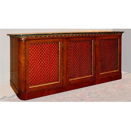 Appraisal: Regency Gilt-Bronze Mounted Burl Maple Buffet Estimate -