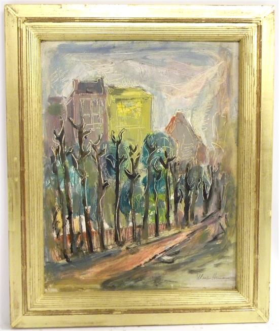 Appraisal: Marion Huse - Oil on masonite ''Near the Place Perrere''