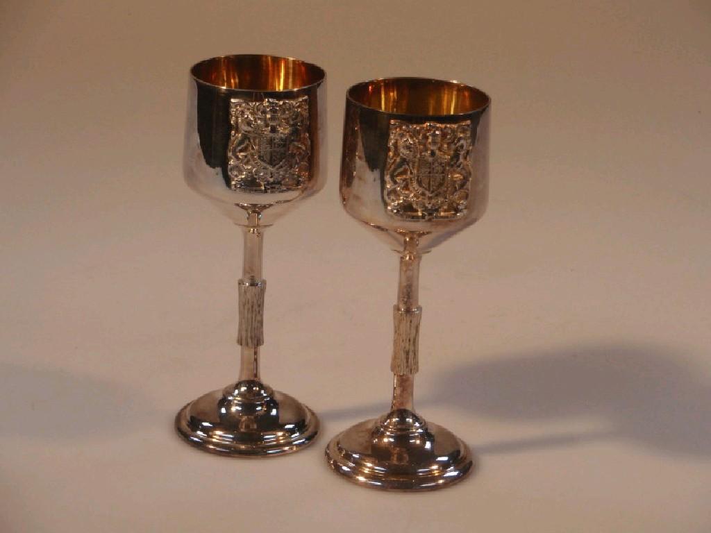 Appraisal: A pair of Queen Elizabeth II Jubilee silver hock stem