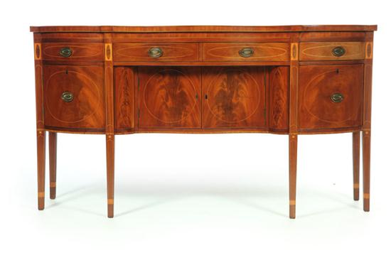 Appraisal: INLAID HEPPLEWHITE SIDEBOARD Probably New York ca mahogany and pine