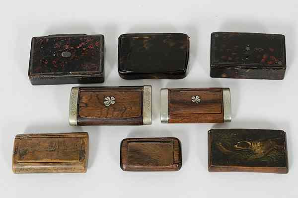 Appraisal: th Century Continental Snuff Boxes Europe th century A group