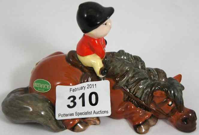 Appraisal: Beswick Thelwell Girl On Brown Pony Kickstart