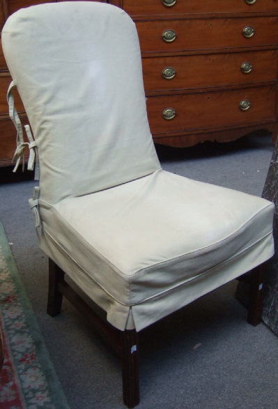 Appraisal: A set of ten mahogany framed dining chairs with arched