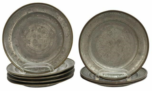 Appraisal: lot of Chinese pewter plates possibly Swatow Shantou including with