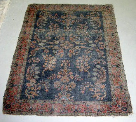 Appraisal: Blue Sarouk oriental mat x