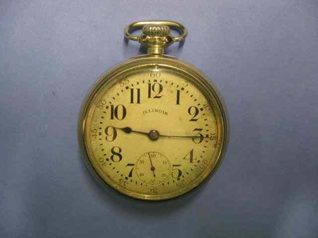 Appraisal: Illinois Pocketwatch jewel open face keystone nickel case lever set