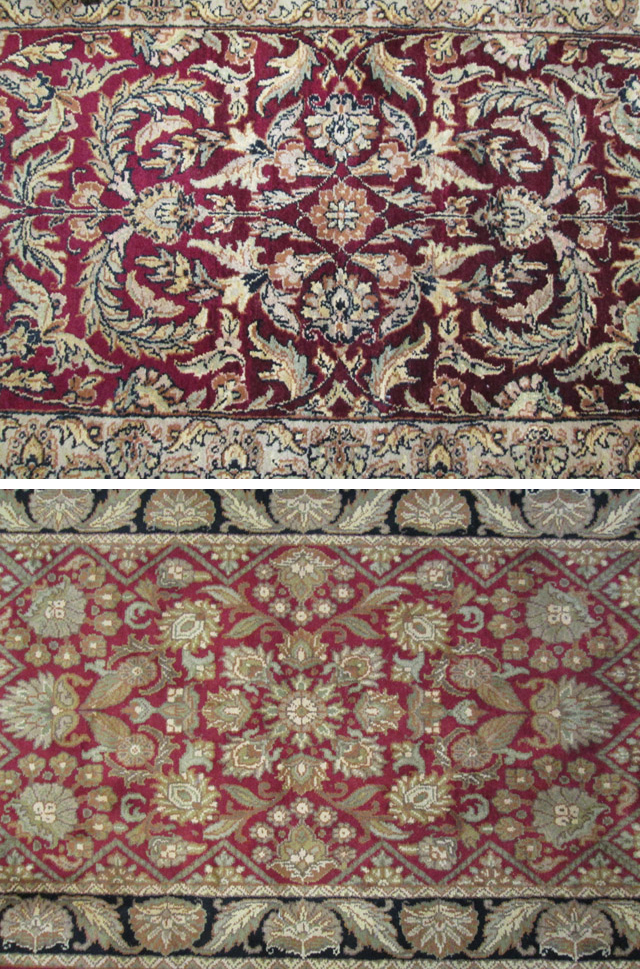 Appraisal: TWO HAND KNOTTED ORIENTAL AREA RUGS Indo-Persian overall floral designs