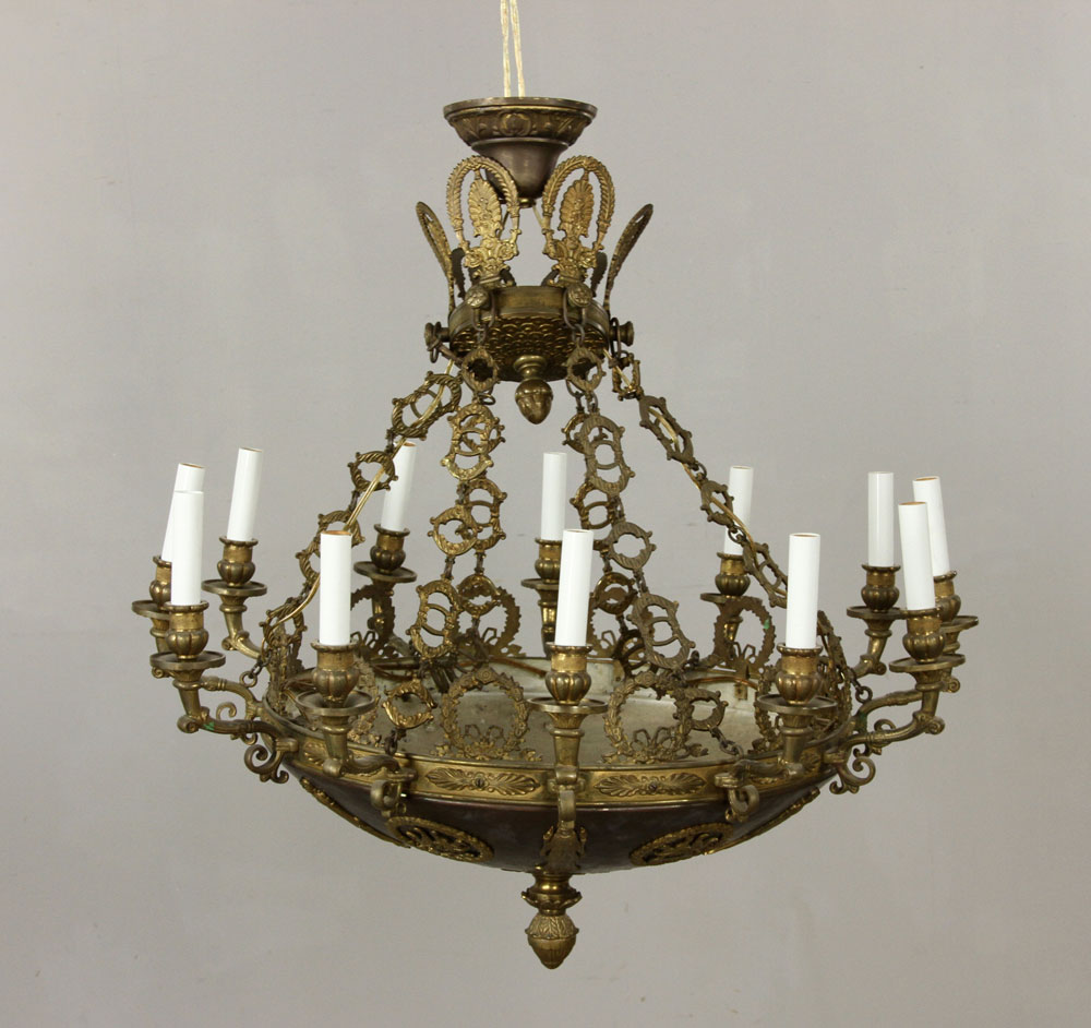 Appraisal: - Late th Early th C French Empire Chandelier Bronze