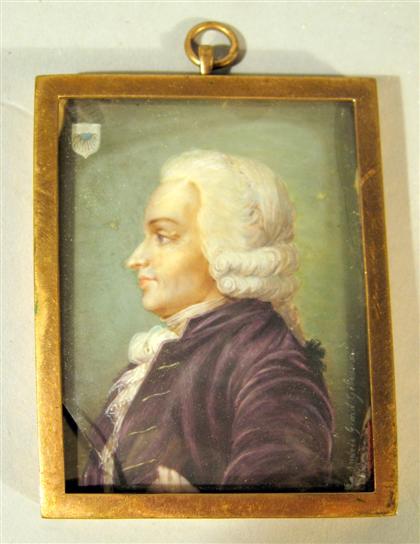 Appraisal: German portrait miniature late th century Rectangular watercolor and gouache